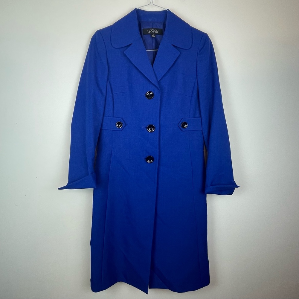 Kasper Women’s Royal Blue Long Coat – Size 4